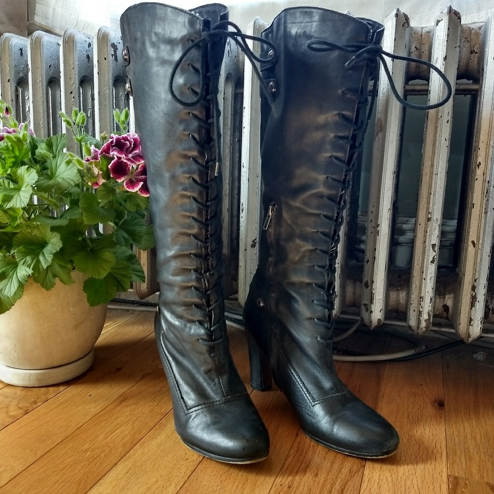 Sam Edelman tall lace-up boots.